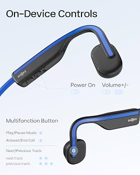 Shokz OpenMove 骨伝導イヤホン 本体 Elevation Blue SHOKZ OpenMove Bone Conduction Headphones, Open-Ear Wireless